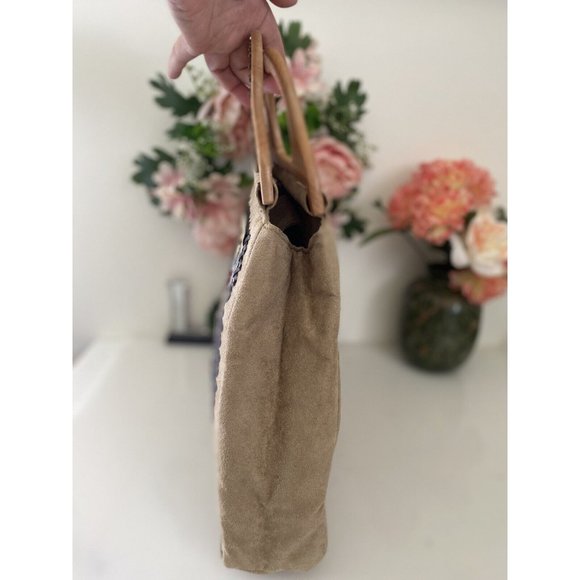 Dalmatian Shih Tzu Dog Beaded Tapestry Faux Velour Handbag Bag Wood Stud Handles - Picture 11 of 16